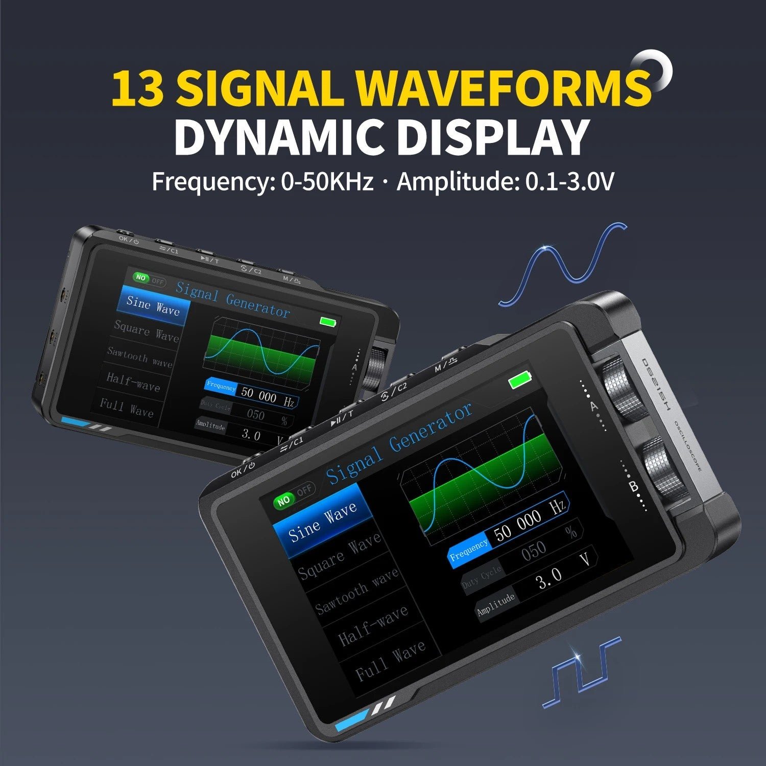 FNIRSI® DS215H 2-IN-1 50MHz 250MS/s Dual Channel Digital Oscilloscope DDS Function Singal Generator - Image 6